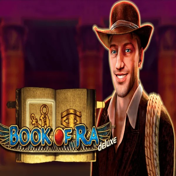 Book of Ra Deluxe slot logo by Novomatic at Instant Casino